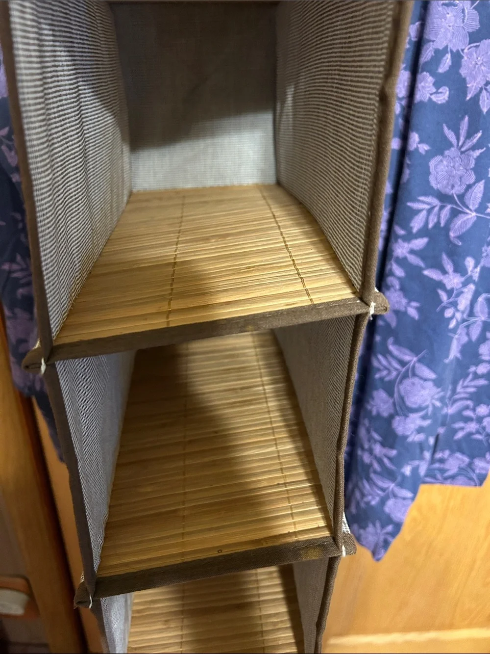 Hanging Closet Organizer - Gray Fabric 10-Shelf Storage